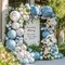 Dusty Blue and White Balloons Garland Double Stuffed Pearl Light Blue Balloon Arch Kit for Birthday Baby Shower Wedding Bridal Cinderella Frozen Winter Party Decorations